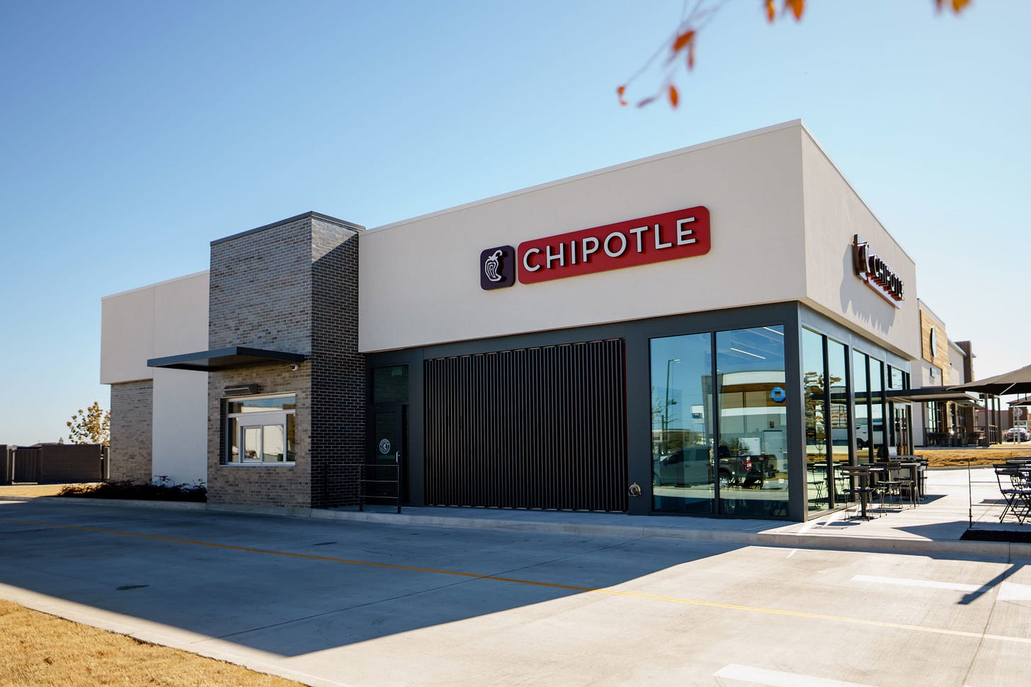 The exterior of a Chipotle restaurant