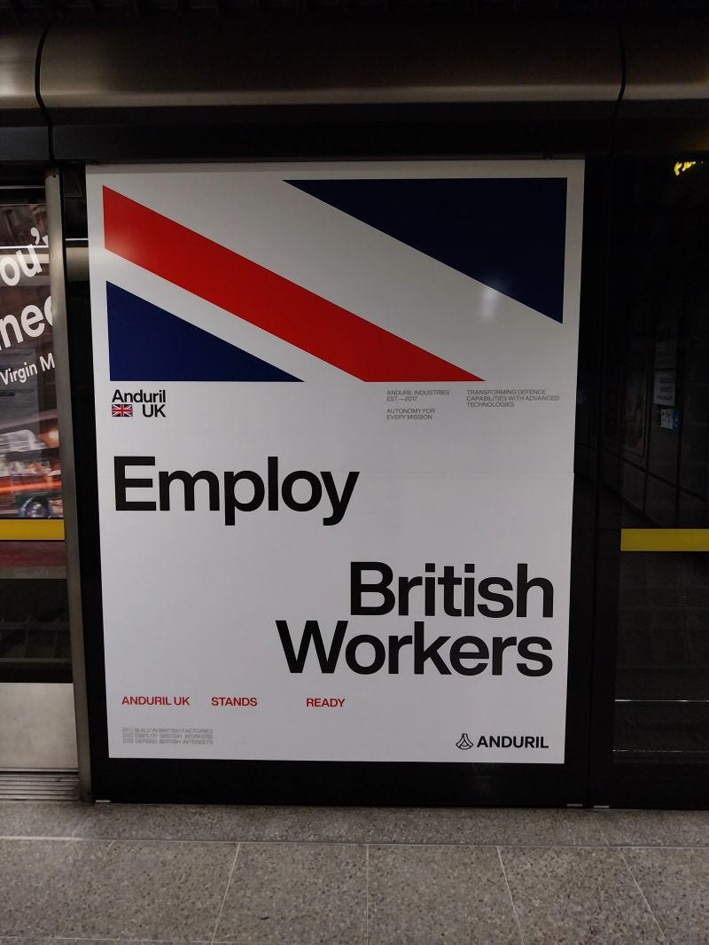 A series of three advertisements can be seen along the full length of  Westminster Underground jubilee line platforms. I have so many questions.  Is this lobbying disguised as advertising? What… | Lee