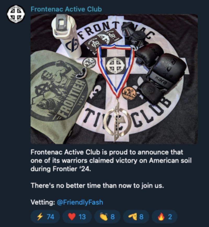 Canadian Active Clubs and White Nationalist Groups on Telegram