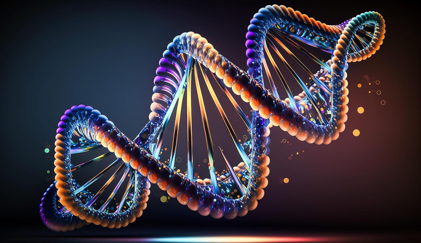 Colorful human DNA strand surrounded, DNA structure, 22379220 Stock ...