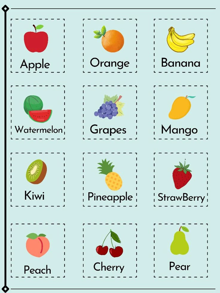 Fruit Chart For Kids