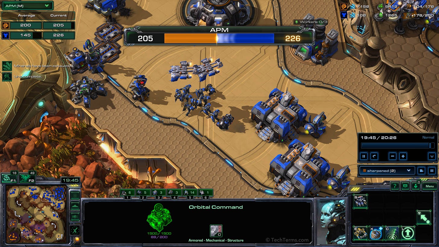 Current APM displayed in StarCraft 2
