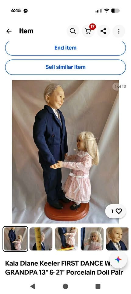 Product photo of Vintage Diane Keeler First dance with Grandpa 2 doll set.