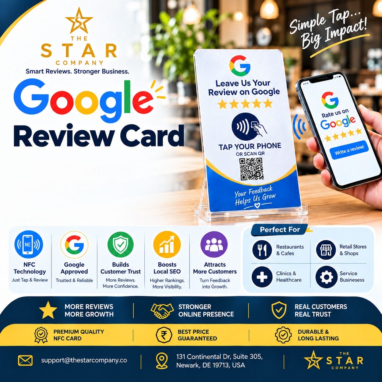Well-designed business review cards