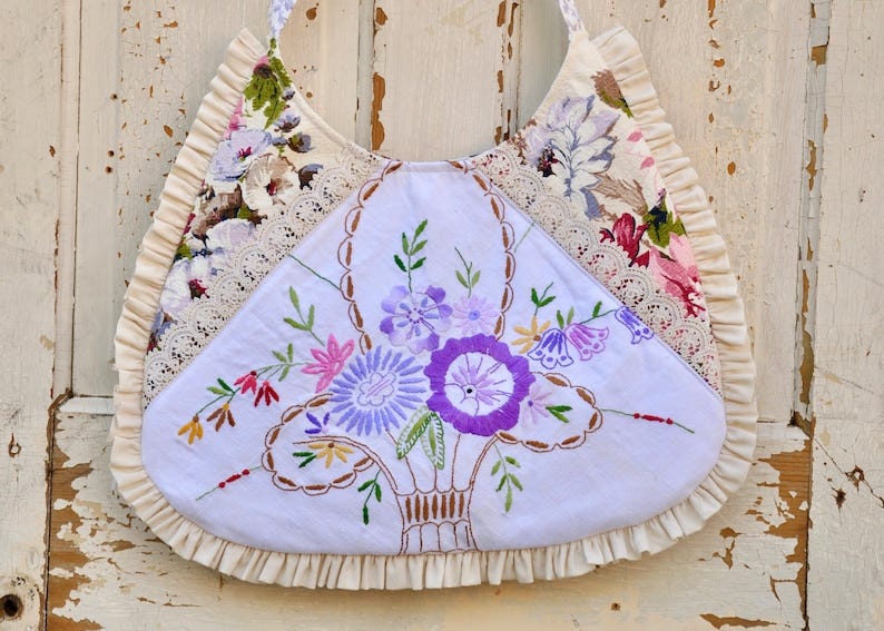 Shabby Chic Boho Handbag Purse. Made From A Vintage image 1