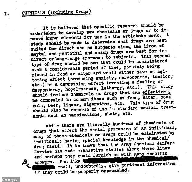 The report, added to the CIA's reading room in 2025, details the government's once top-secret Project Artichoke that ran from 1951 to 1956, focusing on behavior control, interrogation techniques and psychological manipulation