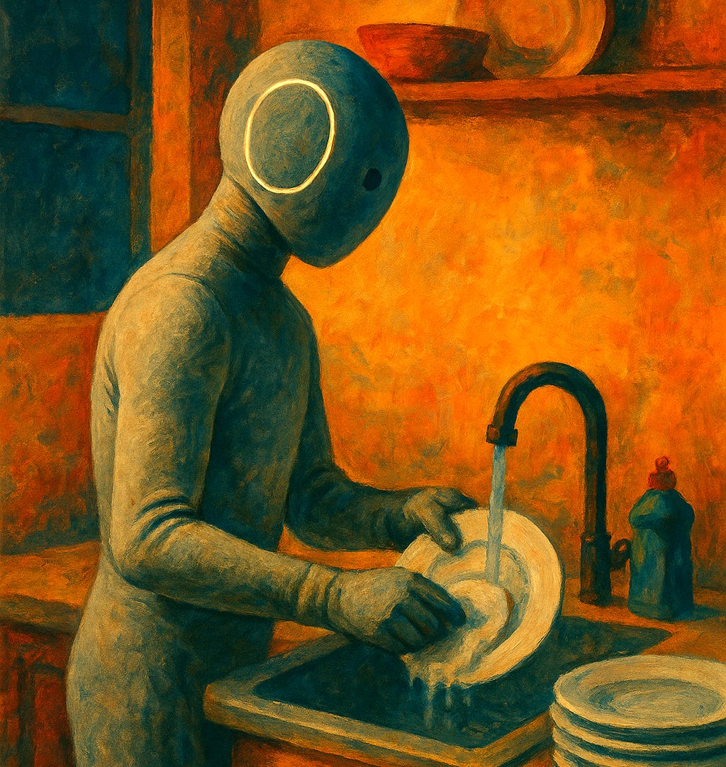 Neo bot washing dishes painting