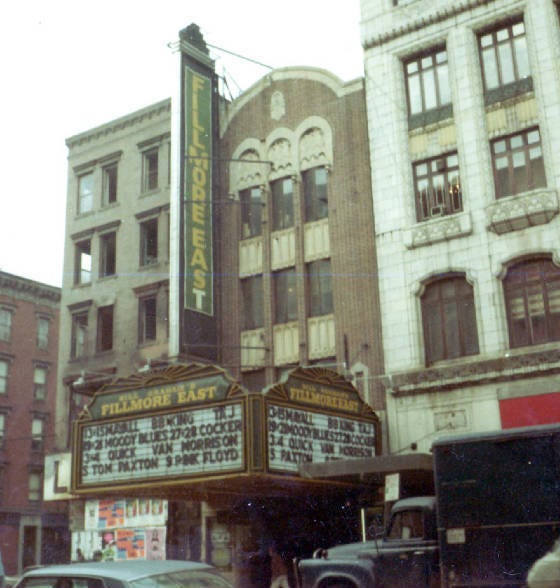 Photo from late 1960's of Filmore East auditorium. Photo from late 1960's of Filmore East auditorium.