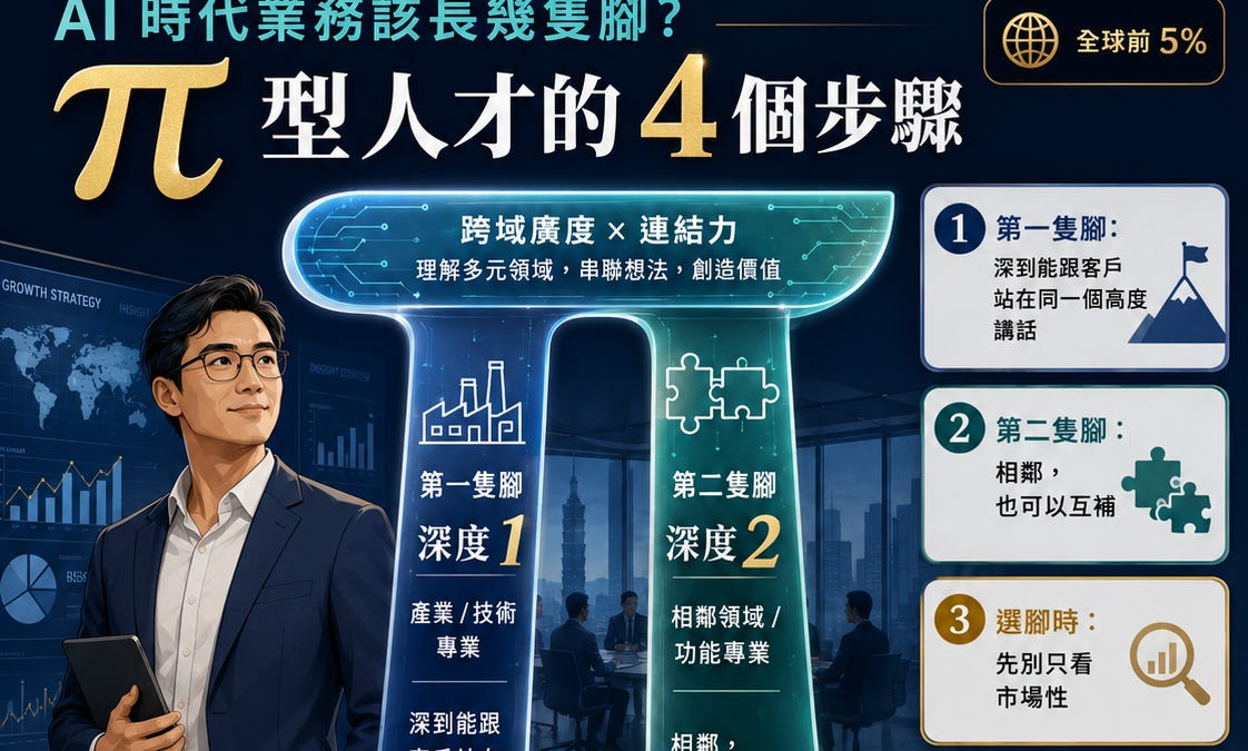 π 型人才:AI 時代業務該長幾隻腳