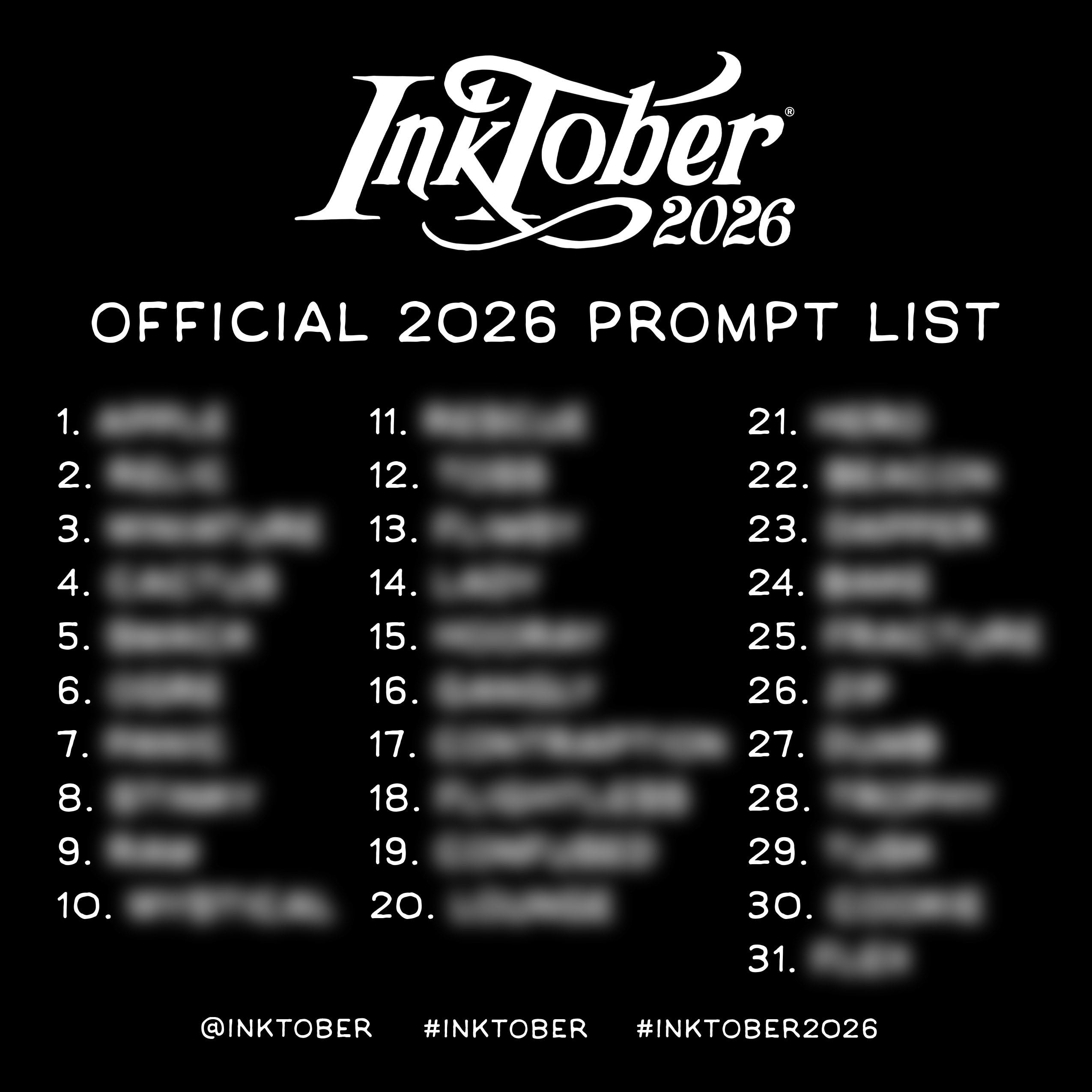 Check List Over 2026 Prompt List! - The Inktober Newsletter