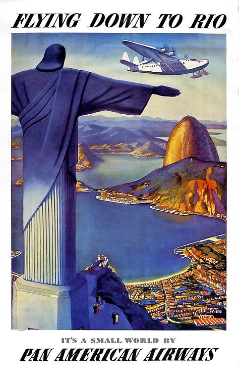 Old travel posters from the 1920s and 1930s.