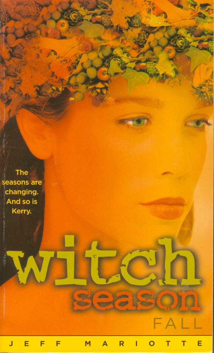 Four images of a young woman's face, lit to reflect the four seasons of the year