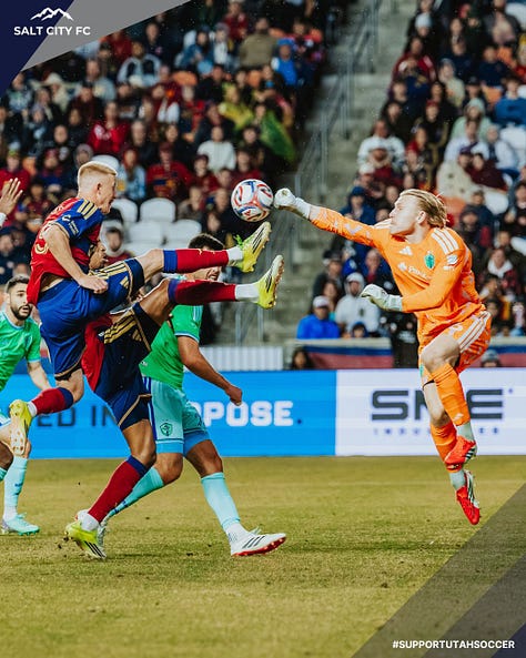 Real Salt Lake saw 5 RSL Academy alums feature in a 2-1 win over Seattle in the home opener, Saturday, Feb. 28, 2026 in Sandy, Utah. (Photos: Tyler Staten for Salt City Soccer)