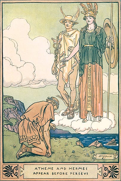 Athena and Hermes with Perseus Vintage Image, Classical Motifs KT-40 – Found Image Press Inc. Athena and Hermes with Perseus Vintage Image, Classical Motifs KT-40 – Found Image Press Inc.