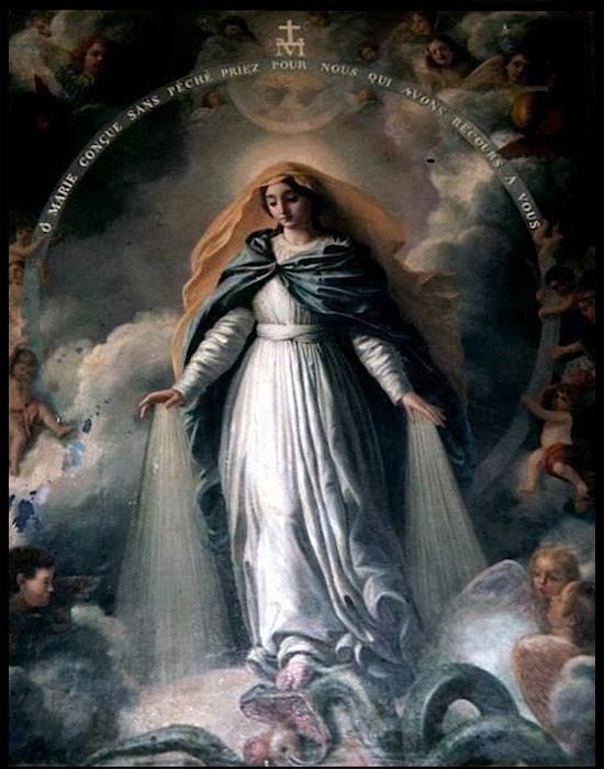 The Blessed Virgin crushing the Serpent's head. by Samuel Epperly