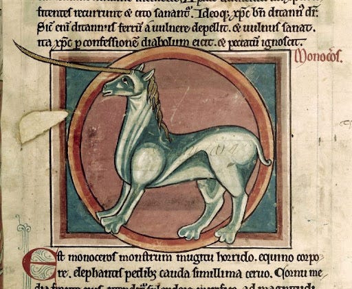 Unicorns in medieval manuscripts - Printed Pearls