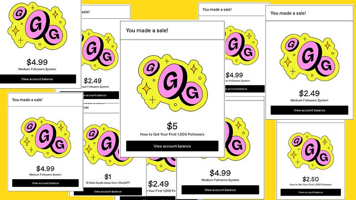 Image with Gumroad sale confirmations