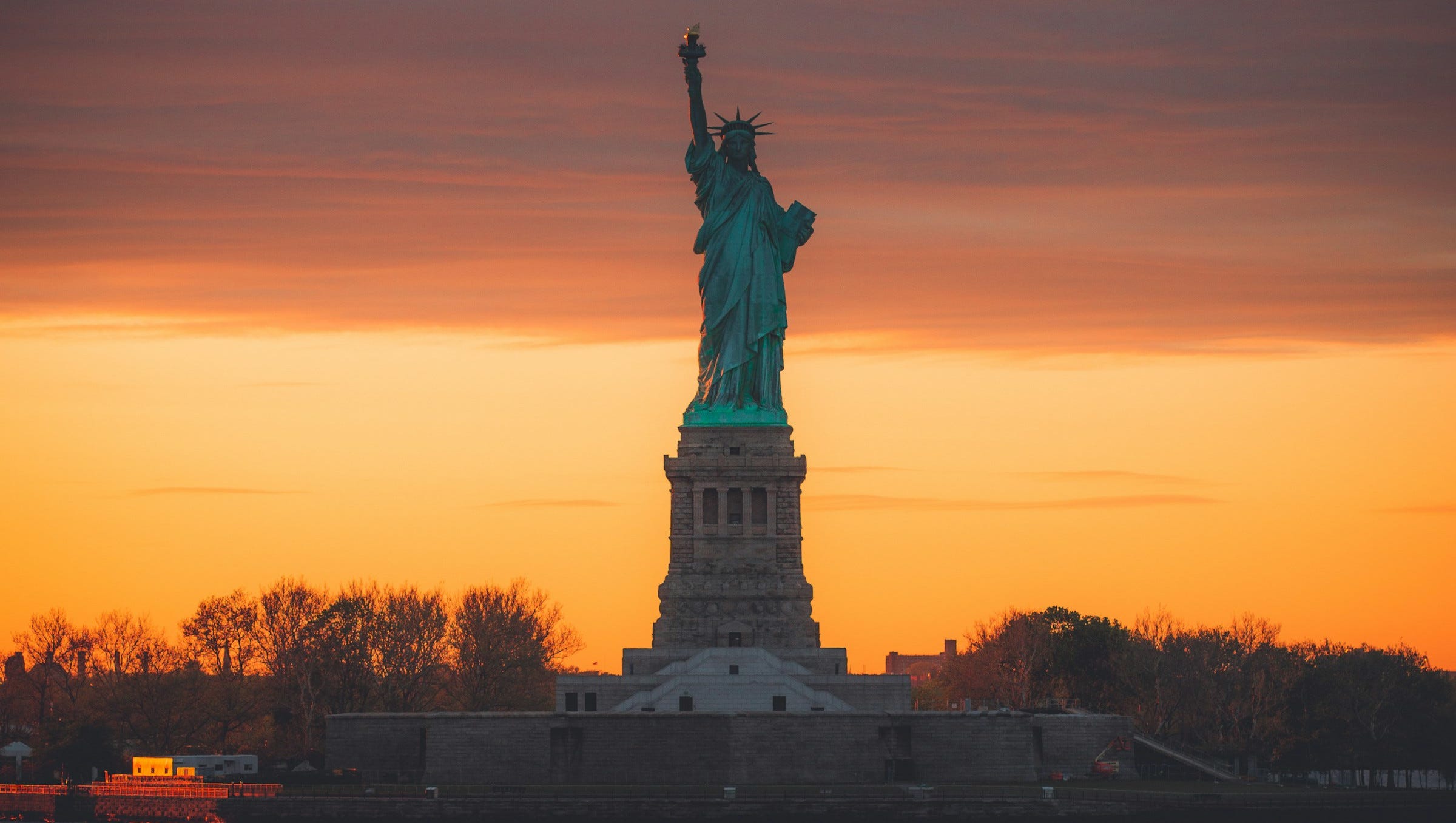 Statue of Liberty at sunset