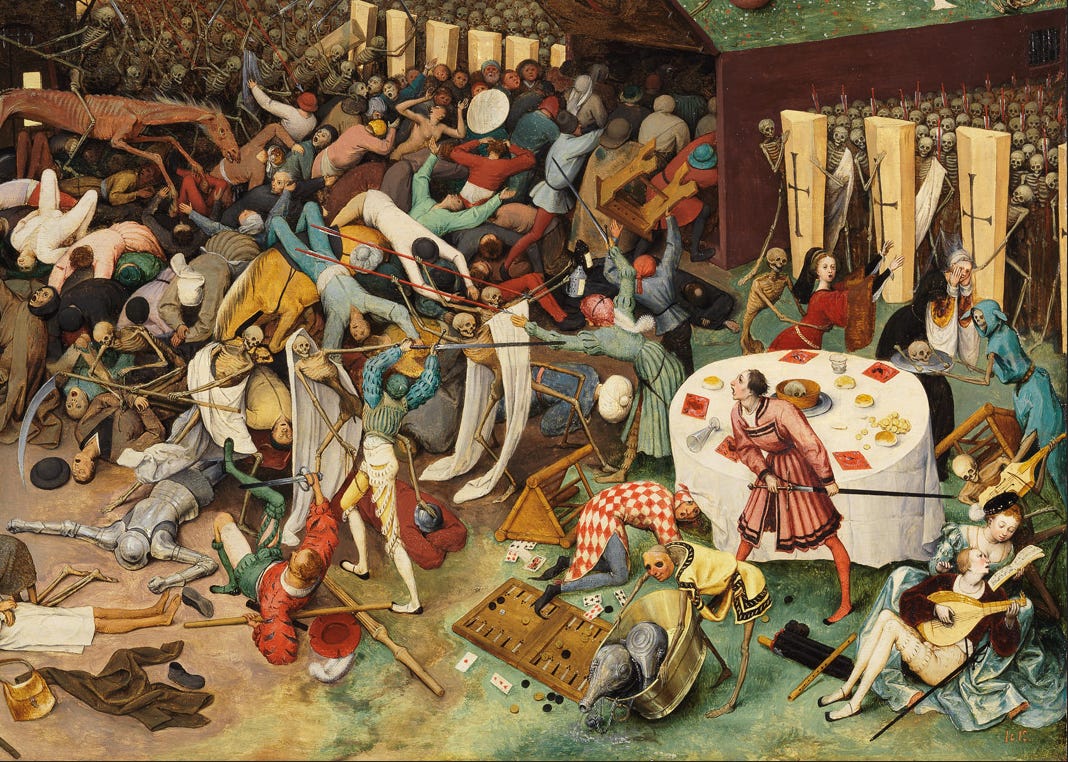 Pieter Bruegel the Elder, The Triumph of Death (detail). Courtesy Wikimedia Commons. Pieter Bruegel the Elder, The Triumph of Death (detail). Courtesy Wikimedia Commons.