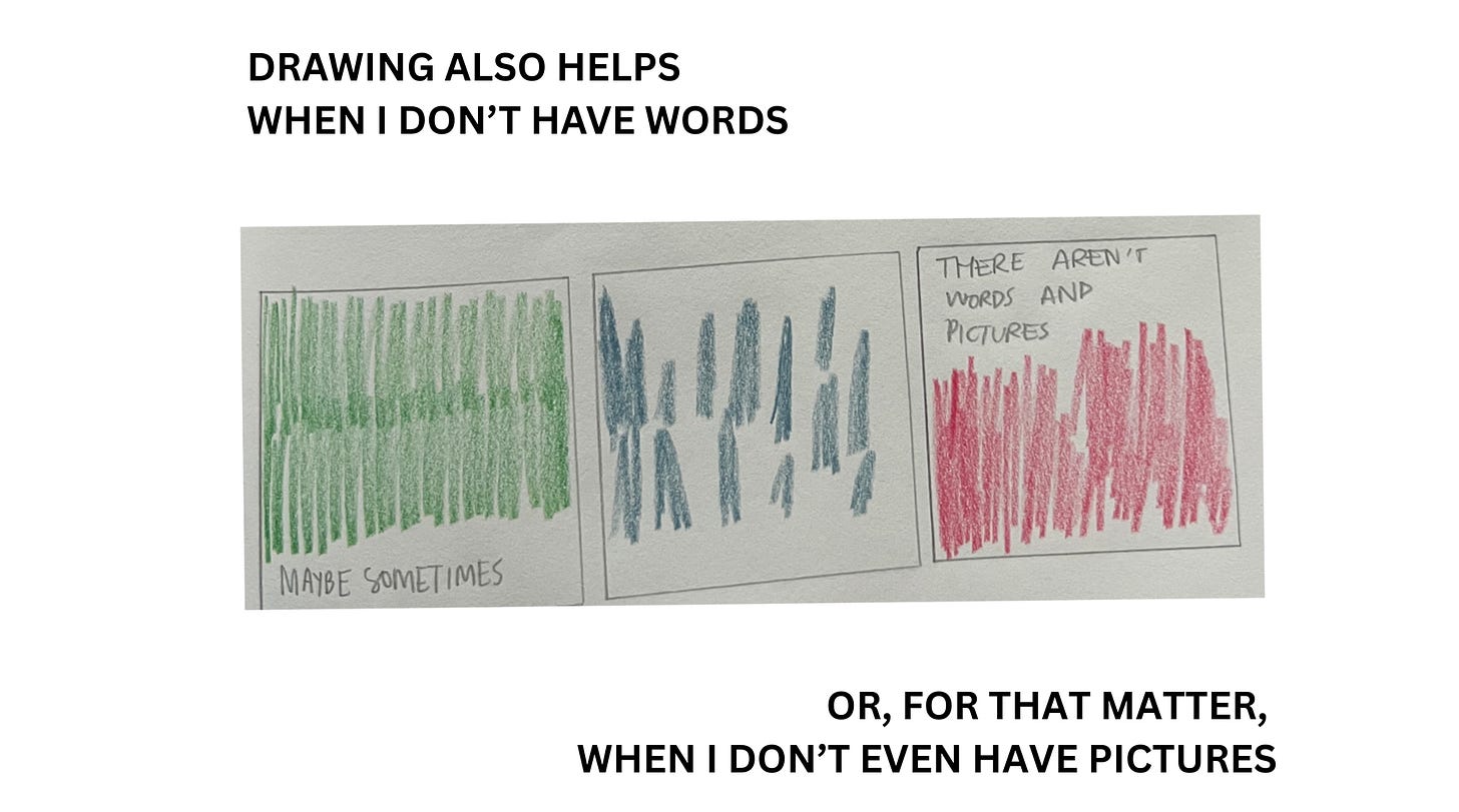 abstract comic panels with scribbles