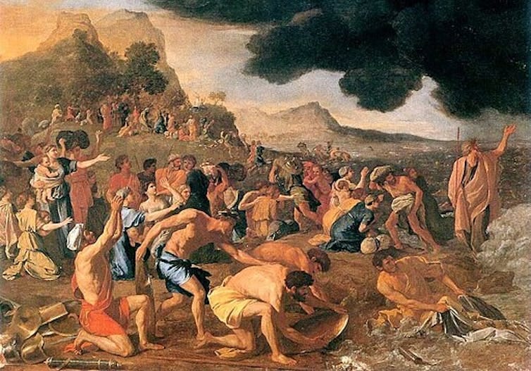 Nicholas Poussin's The Crossing of the Red Sea 1633-34