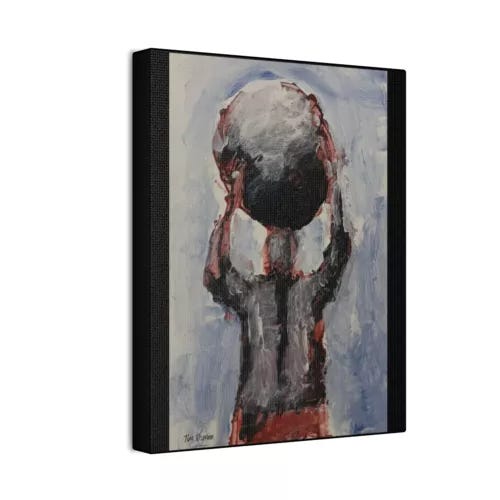 Man Carrying Boulder, Inspirational Canvas, Motivational Home Gym Wall  Art - Picture 3 of 9
