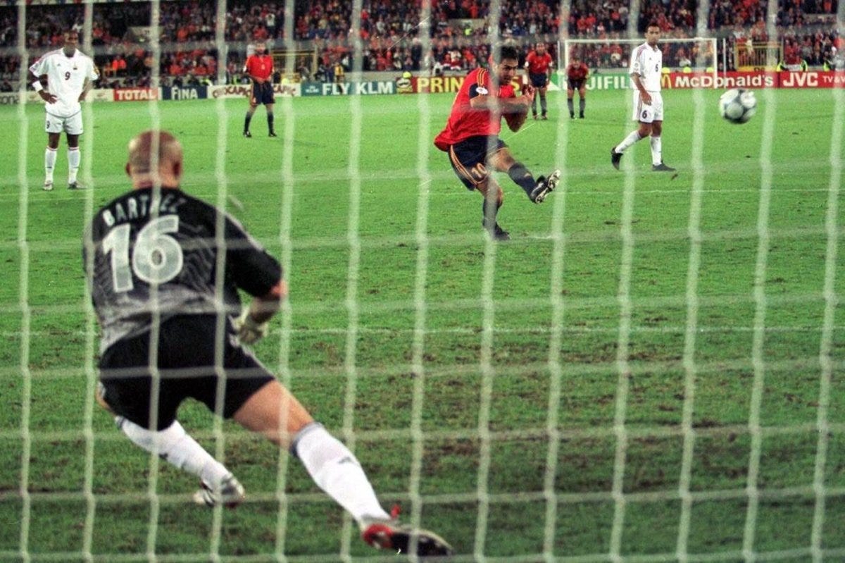Fútbol vintage: Camacho y el penalti de Raúl en la Eurocopa 2000