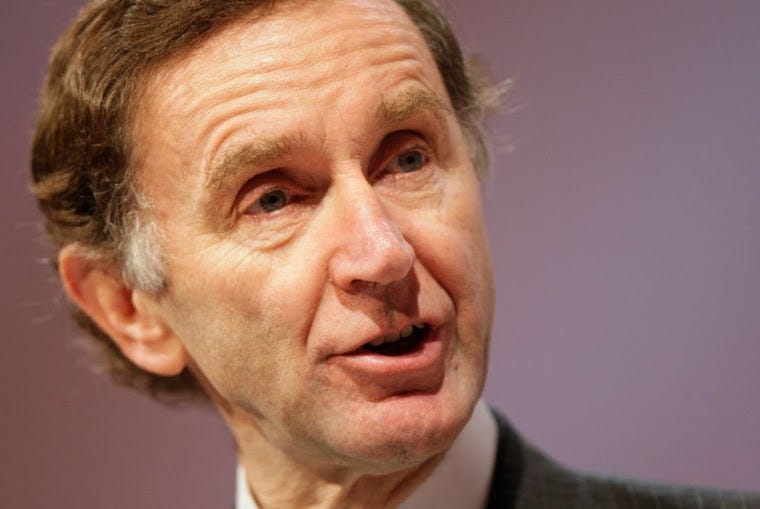 Stephen Green, Group Chairman of HSBC Holdings, addresses the Confederation of British Industry (CBI) annual conference in central London, on November 24, 2008. British Prime Minister Gordon Brown and opposition leader David Cameron presented rival plans to counter looming recession Monday, to business leaders seeking urgent help. Speaking at the Confederation of British Industry's (CBI) annual conference, the pair put forth contrasting visions, with Brown advocating fiscal stimulus while Cameron called for what he described as "monetary activism." AFP PHOTO/SHAUN CURRY (Photo by SHAUN CURRY / AFP) (Photo by SHAUN CURRY/AFP via Getty Images)