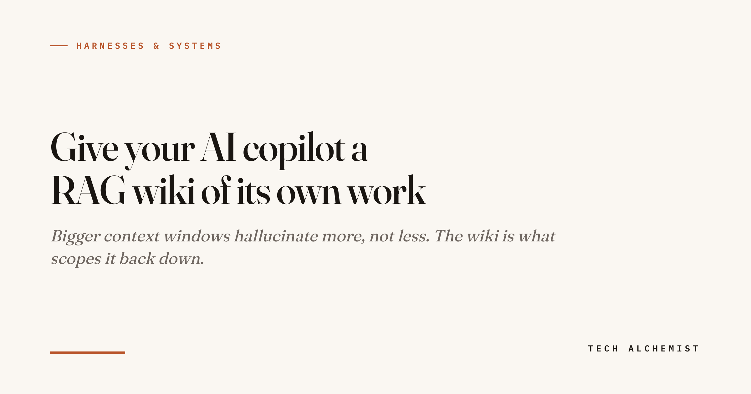 Give your AI copilot a RAG wiki of its own work