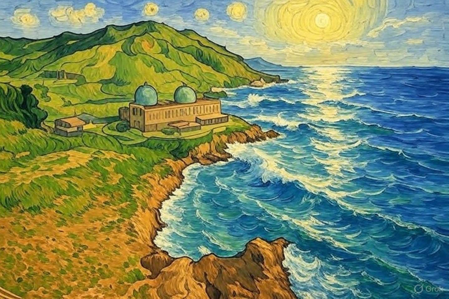 A painting of a building on a cliff by the ocean

AI-generated content may be incorrect.