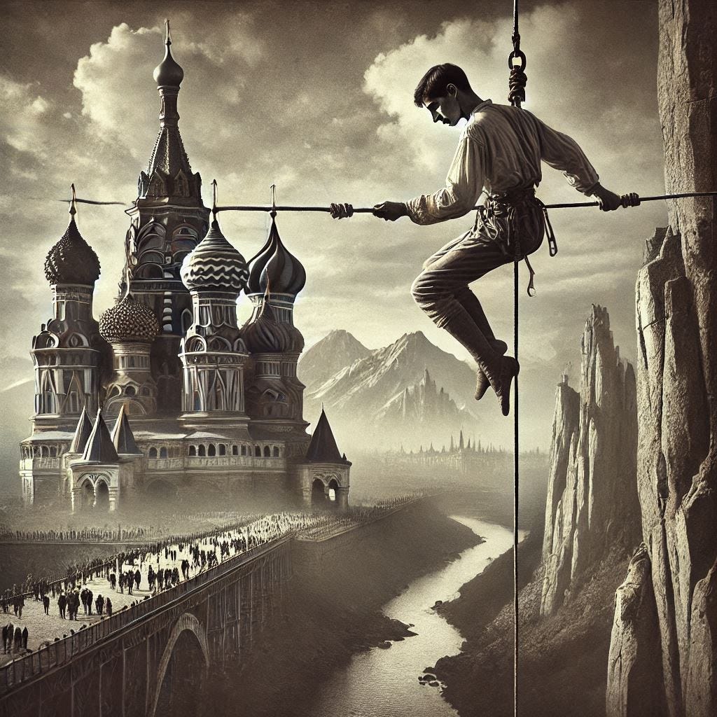 the daring young man on the flying trapeze in the style of ansel adams