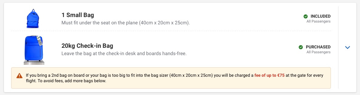Ryanair baggage policy