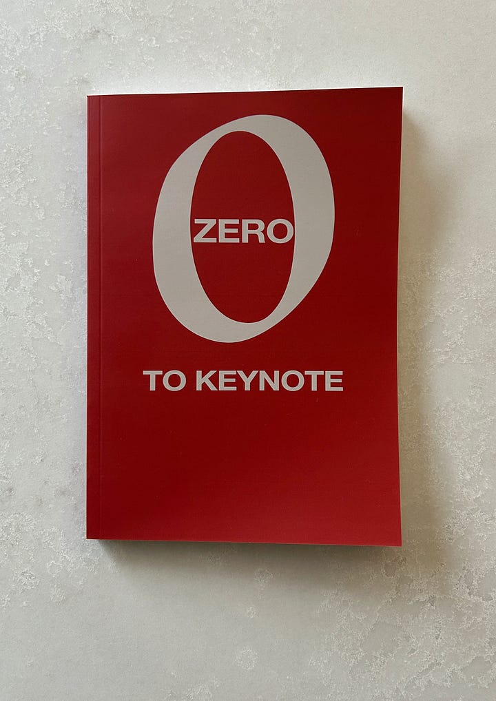 Photos of the print copy of Zero to Keynote book