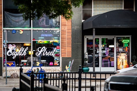 Images of people out and about in downtown Wichita Falls, TX