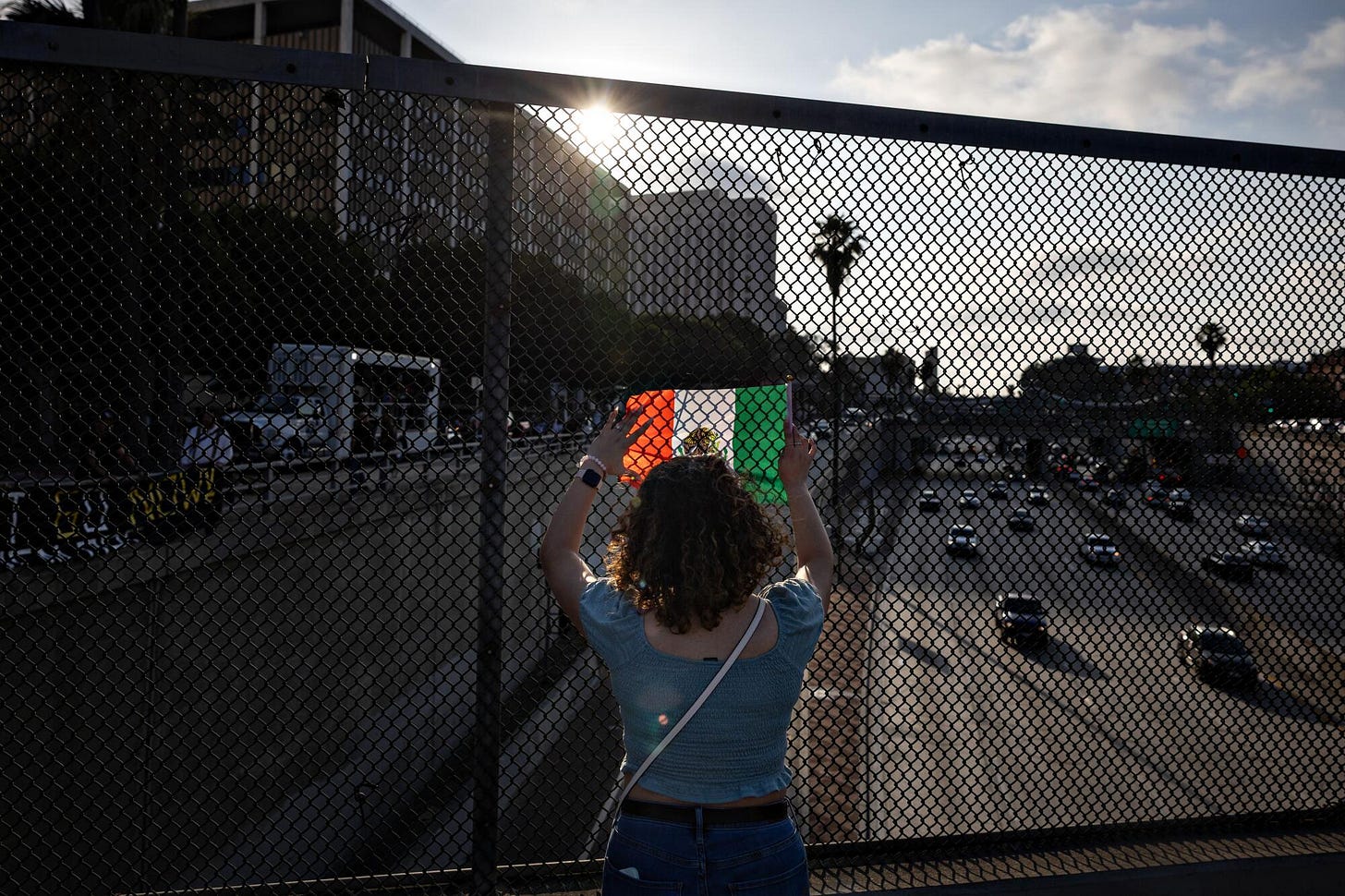 A Demonstrator protests 