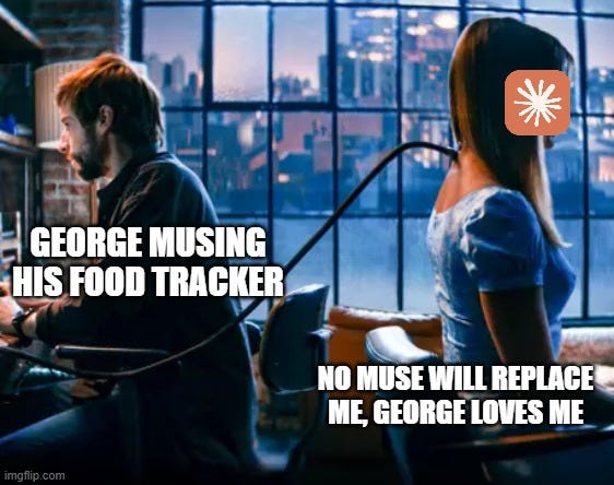 43a221c9-1727-4bf1-804e-9fe4ef7b04ba.webp | George musing his food tracker; No muse will replace me, george loves me | image tagged in 43a221c9-1727-4bf1-804e-9fe4ef7b04ba webp | made w/ Imgflip meme maker 43a221c9-1727-4bf1-804e-9fe4ef7b04ba.webp | George musing his food tracker; No muse will replace me, george loves me | image tagged in 43a221c9-1727-4bf1-804e-9fe4ef7b04ba webp | made w/ Imgflip meme maker