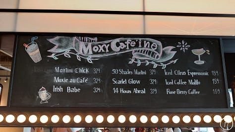 Food options at Moxy
