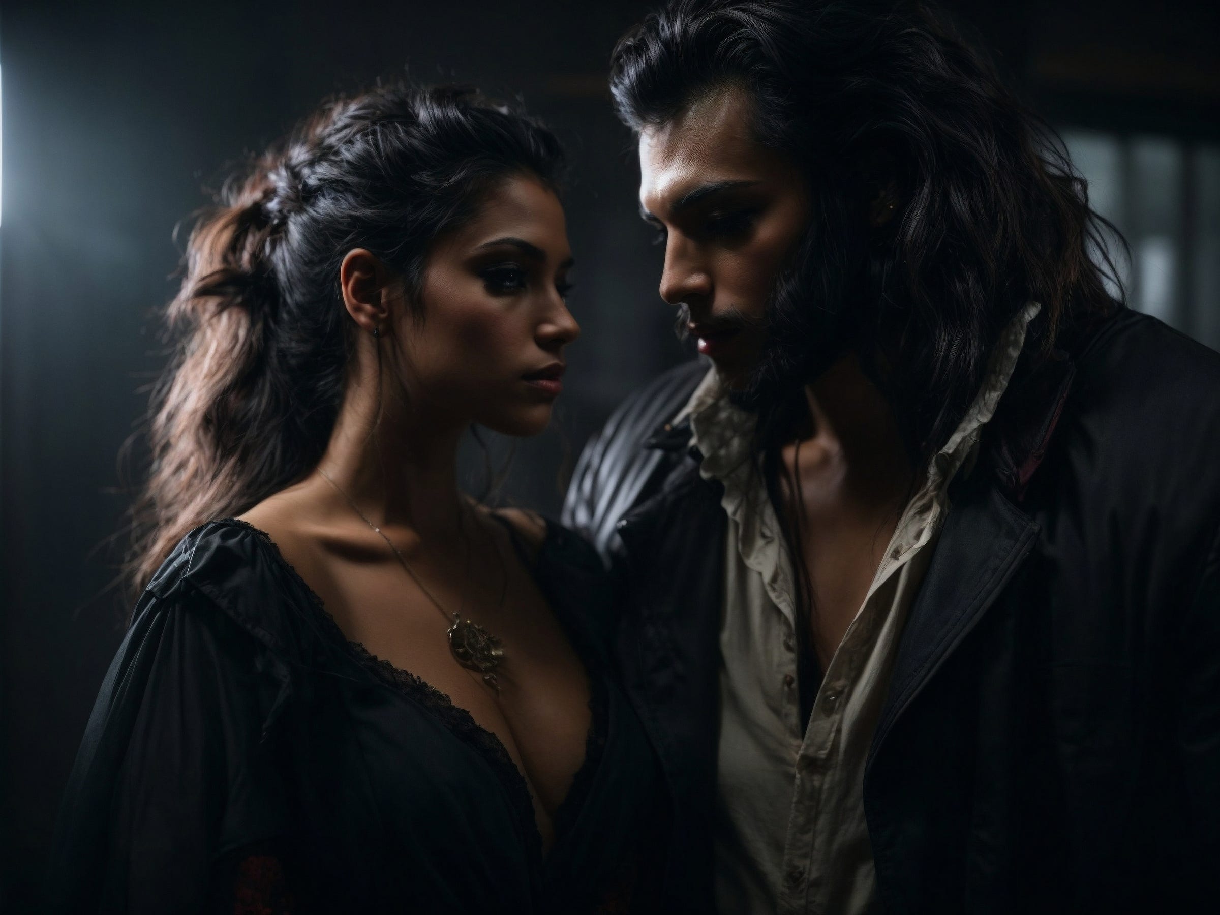 Drake the Werewolf with Skylar the Vampire