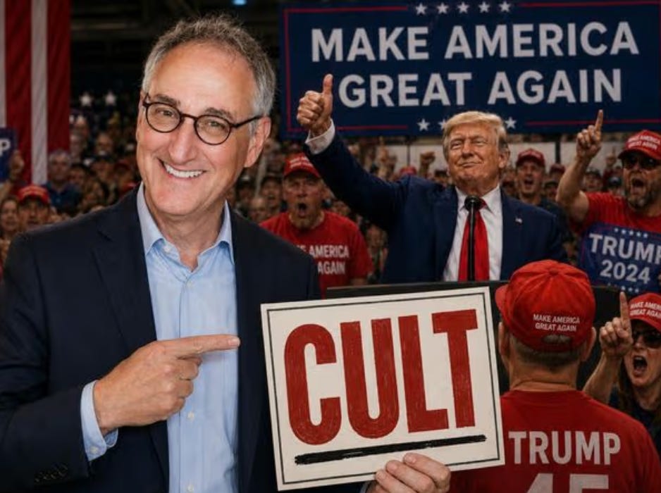 Cult Cop Comes For MAGA: Frank Parlato warns Steven Hassan’s cult theories and BITE model could arm DOJ against MAGA, churches, and dissent. Cult Cop Comes For MAGA: Frank Parlato warns Steven Hassan’s cult theories and BITE model could arm DOJ against MAGA, churches, and dissent.