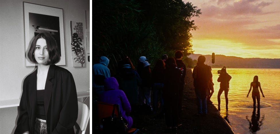 Martina Bertuccio. A destra, una foto di scena di Tartuca presa dalla pagina Instagram di Cattive Produzioni.