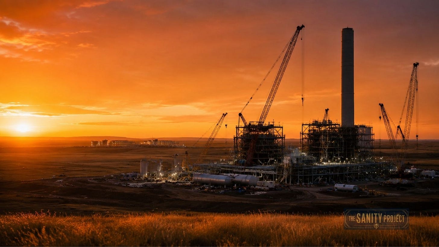 Construction site of the gas plant built for Alberta’s AI data centre push in Sturgeon County
