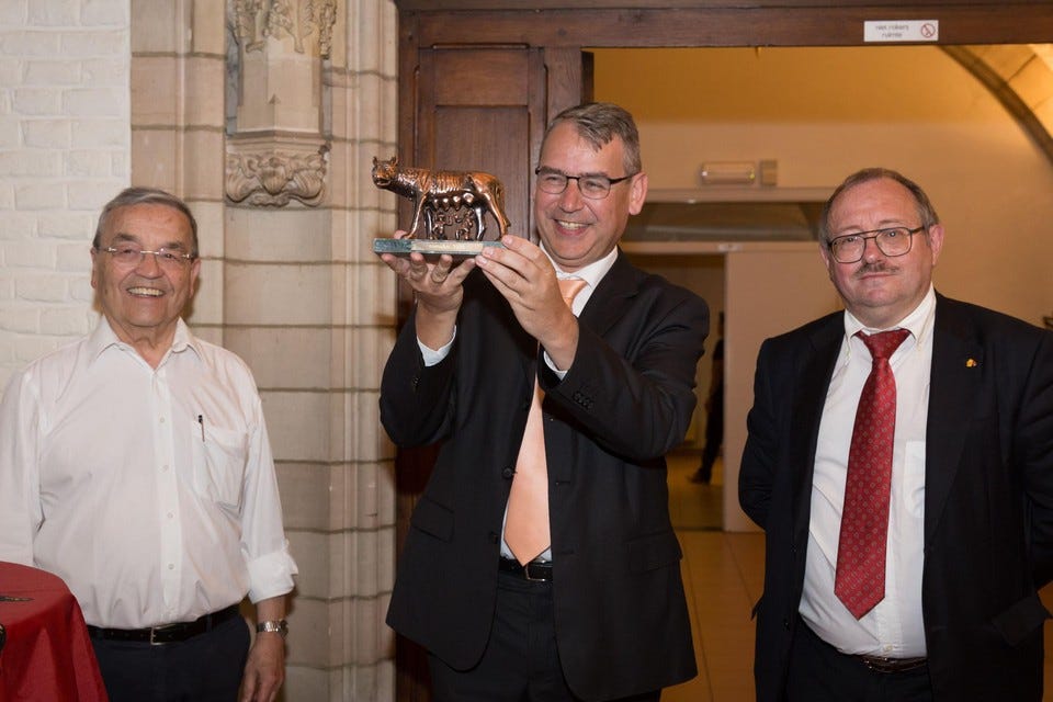 Als Rome-liefhebber stond Eric Claes (rechts) mee aan de basis van de Romulusprijs.