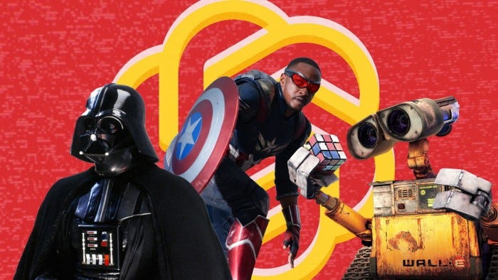 Darth Vader, Captain America, and Wall-E are positioned in front of the OpenAI logo, with Wall-E holding a Rubik’s Cube. Darth Vader, Captain America, and Wall-E are positioned in front of the OpenAI logo, with Wall-E holding a Rubik’s Cube.