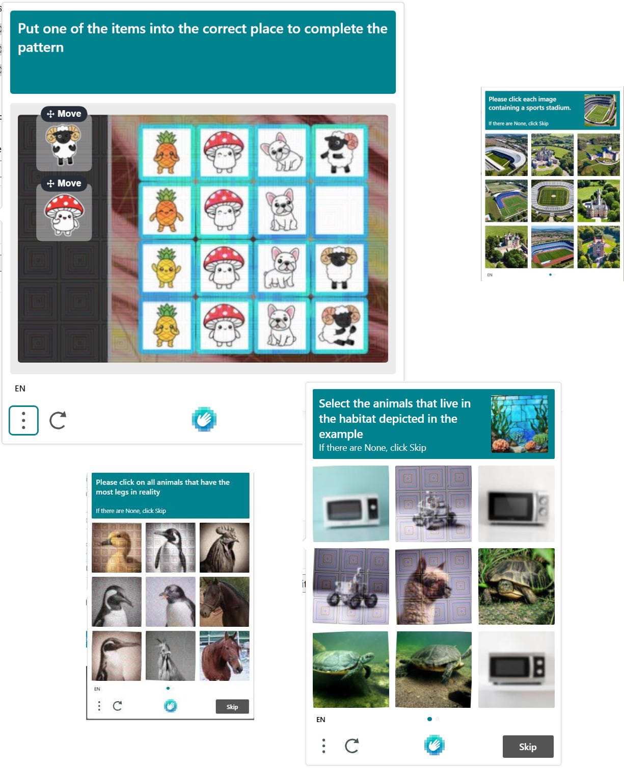 Examples of recent hCaptcha puzzle-based challenges Examples of recent hCaptcha puzzle-based challenges