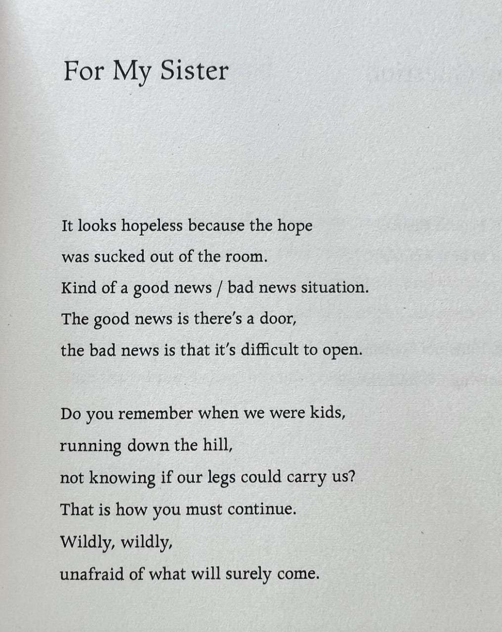 a photo of the poem for my sister by kate baer