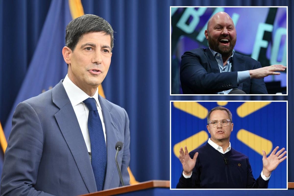 Fed Chair Kevin Warsh names Marc Andreessen, ex-Walmart CEO and others to lead task forces Fed Chair Kevin Warsh names Marc Andreessen, ex-Walmart CEO and others to lead task forces