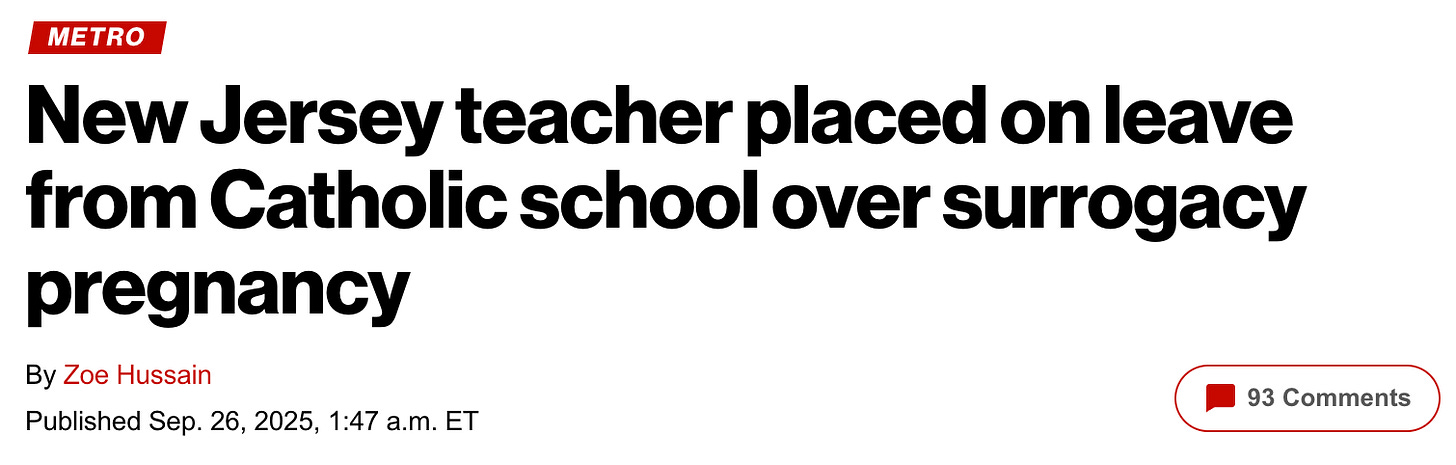 NJ Teacher suspended due to surrogacy