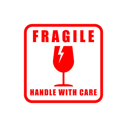 Fragile Sticker Icon Symbol Handle With Care Logo Sign Vector Illustration  Image Isolated On White Background Stock Illustration - Download Image Now  - iStock