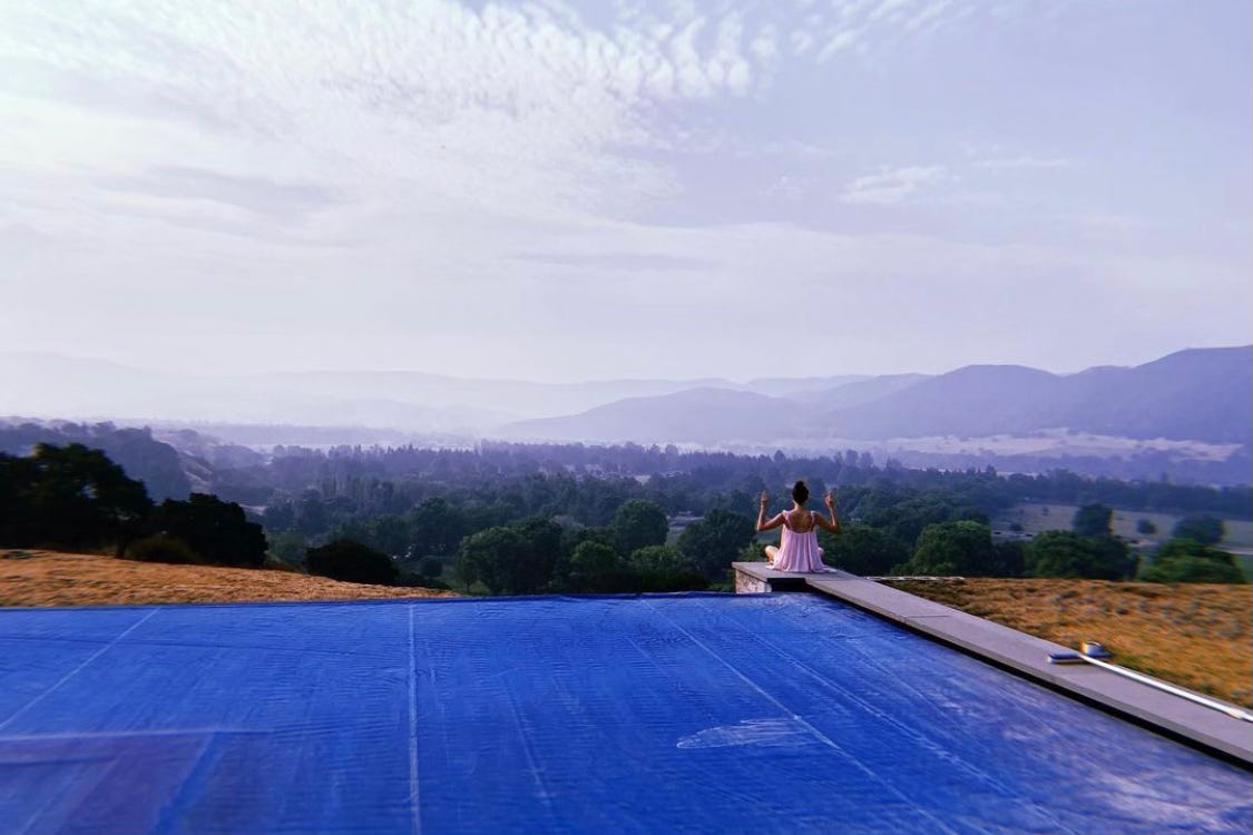 Practicing the “Radiance Meditation” in Solvang. 