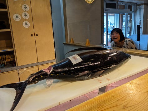 Tuna carving show, Okinawa, Japan